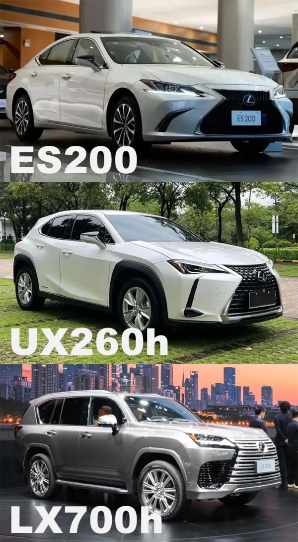 Lexus ES, UX, LX models